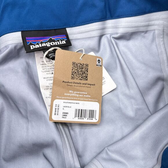 Patagonia Stormstride Pants Men’s Size XL Endless Blue Waterproof Shell H2No NEW - Picture 12 of 15